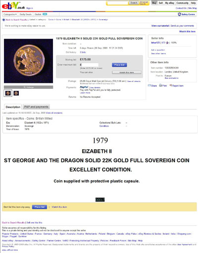 Revised ishar123 1979 ELIZABETH II SOLID 22K GOLD FULL SOVEREIGN COIN eBay Auction Listing